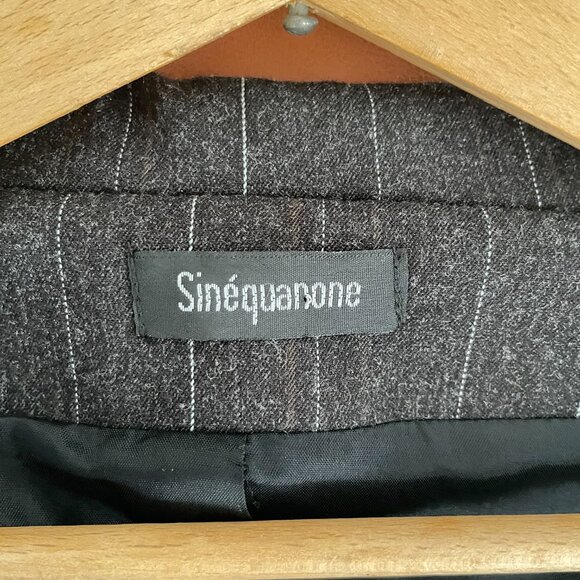 Sinéquanone Wide Neck Double Breasted Diplomatic Stripes Blazer Size 38 - Picture 12 of 13